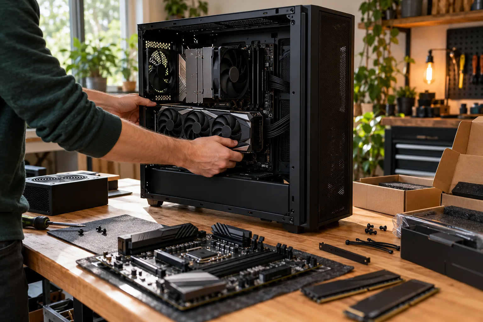 Pc-assemblage: onderdelen installeren in een computerkast